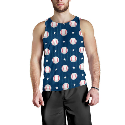 Baseball Star Print Pattern Men Tank Top