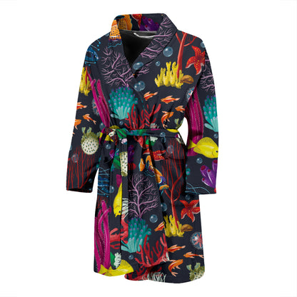 Underwater Cute Print Design LKS303 Men Bathrobe