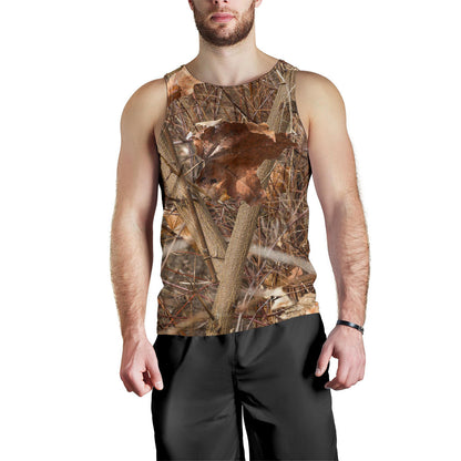 Camo Realistic Tree Forest Autumn Print Men Tank Top