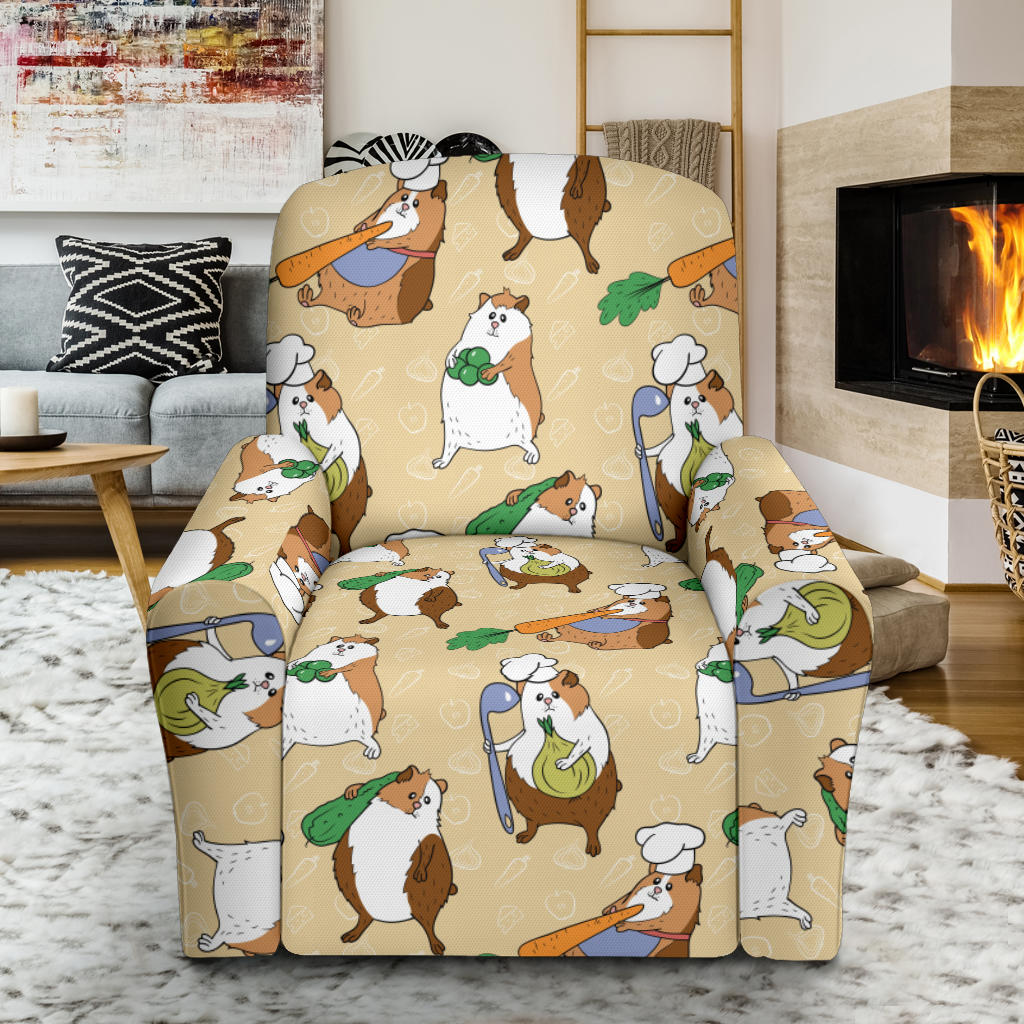 Guinea Pig Pattern Print Design 03 Recliner Slipcover with Pocket