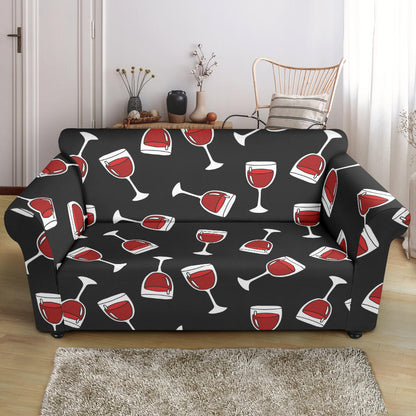 Wine Glass Print Design LKS303 Loveseat Couch Slipcover