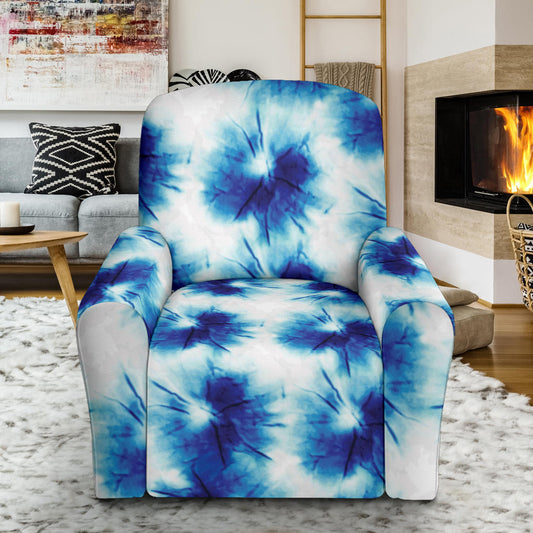 Tie Dye Blue Print Design LKS305 Recliner Slipcover with Pocket