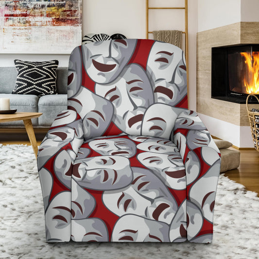 Acting Mask Pattern Print Design 01 Recliner Slipcover with Pocket