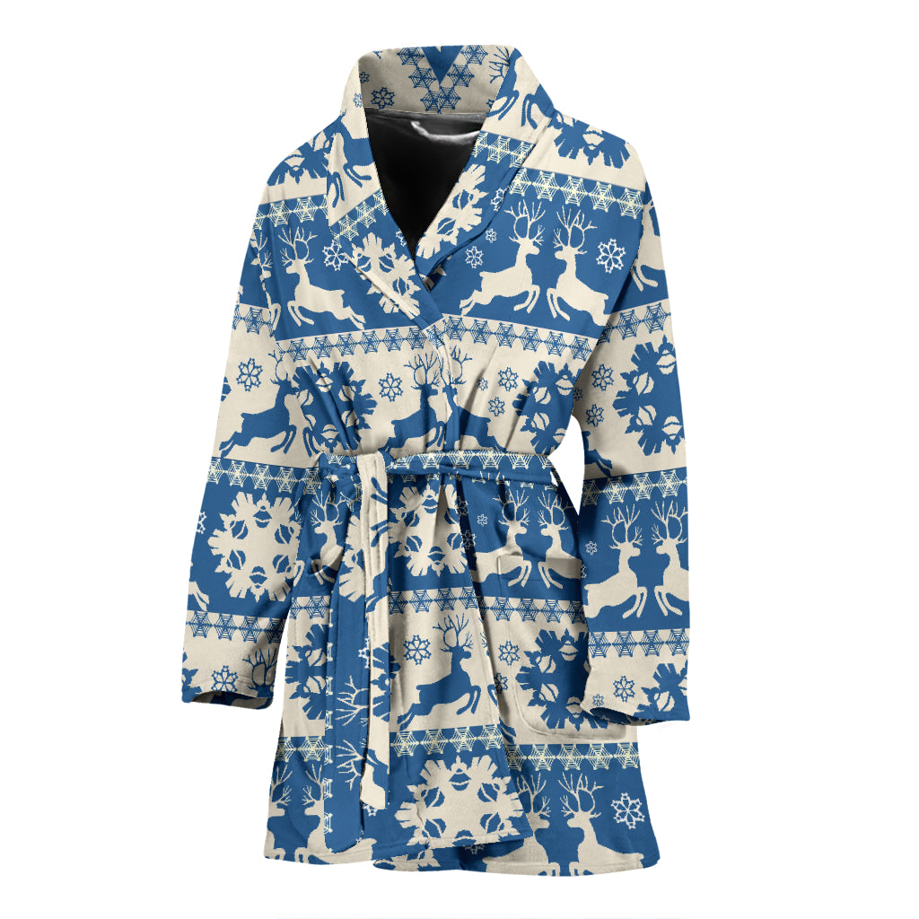 Reindeer Print Design LKS401 Women Bathrobe