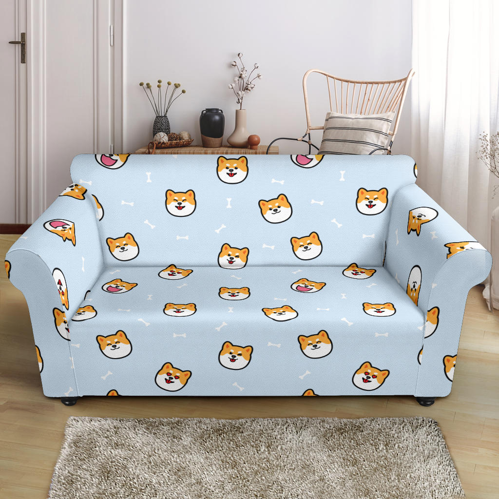 Shiba Inu Print Design LKS3012 Loveseat Couch Slipcover