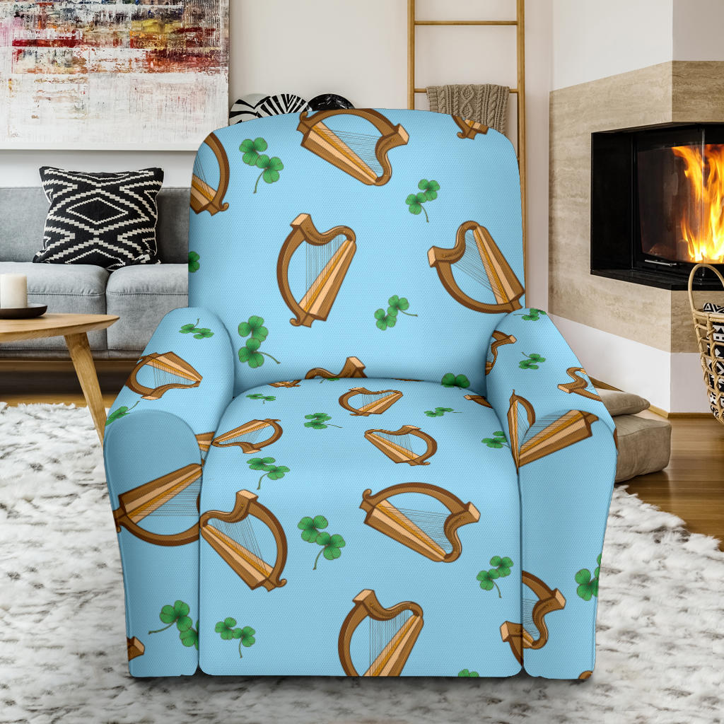 Harp Pattern Print Design 01 Recliner Slipcover with Pocket
