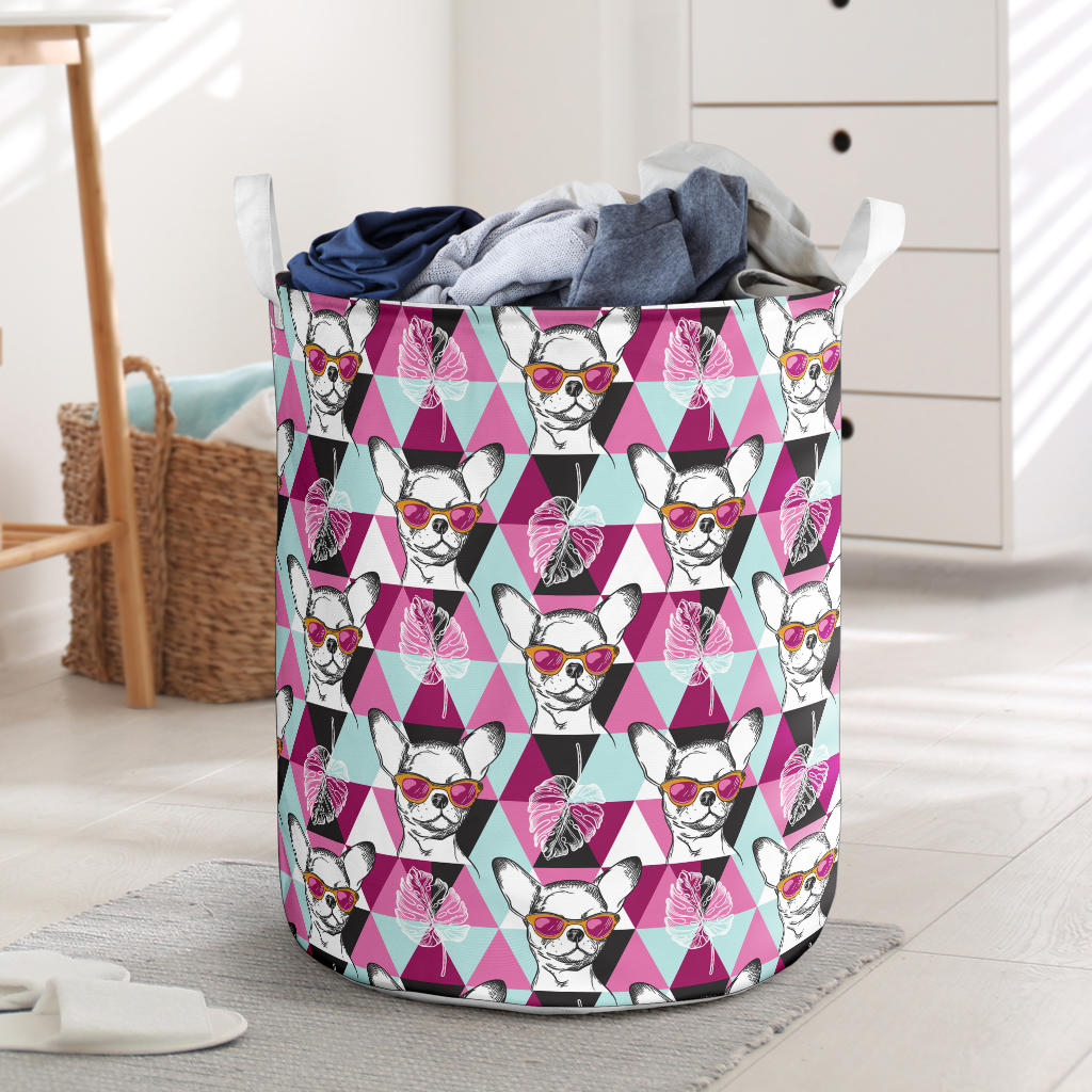 Chihuahua Cute Triangle Pattern Laundry Basket