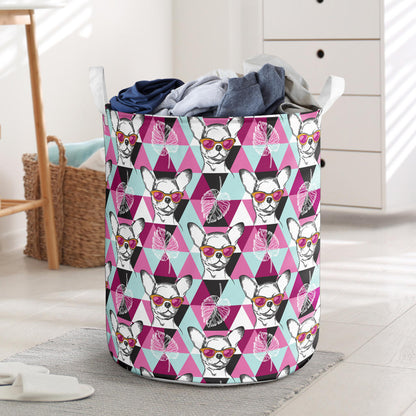 Chihuahua Cute Triangle Pattern Laundry Basket