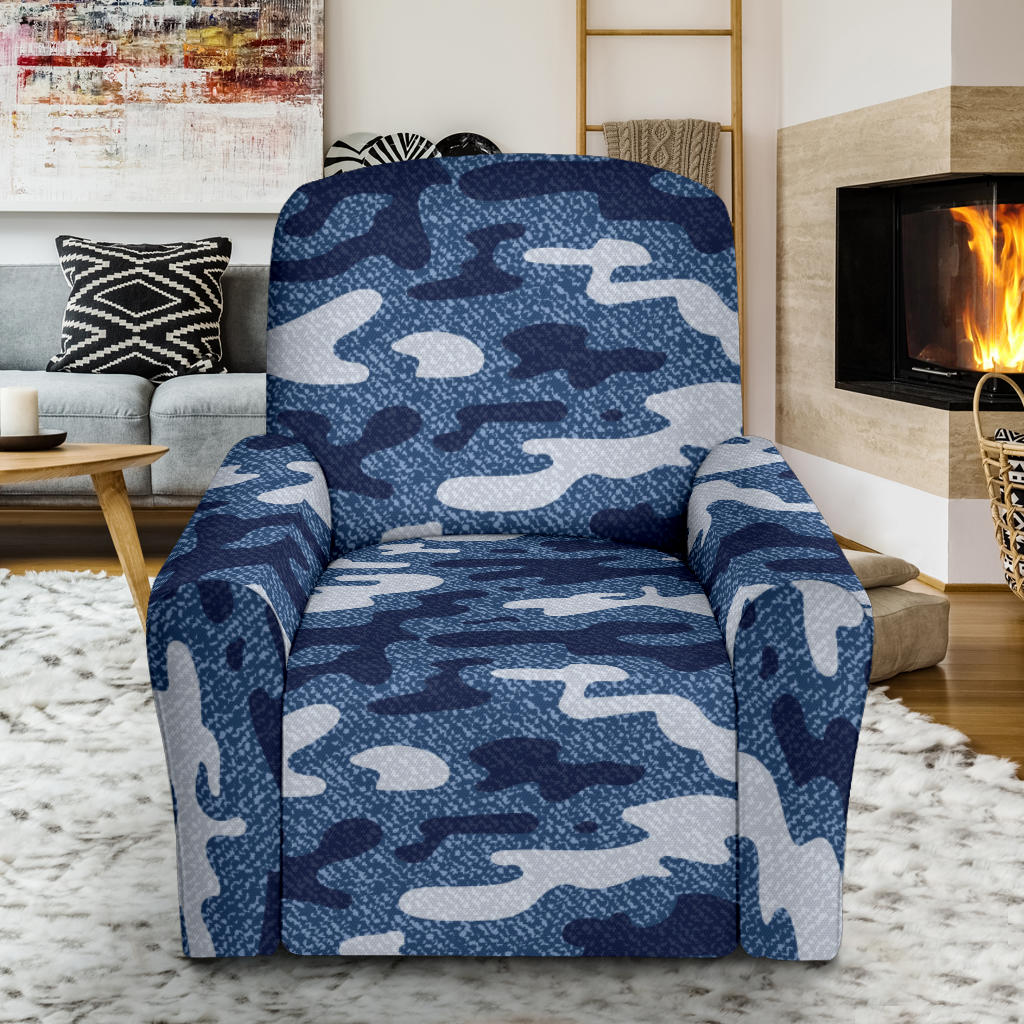 Jean Camouflage Pattern Print Design 05 Recliner Slipcover with Pocket