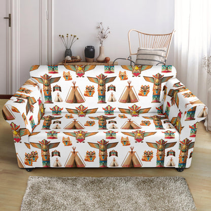 Totem Native Print Design LKS303 Loveseat Couch Slipcover