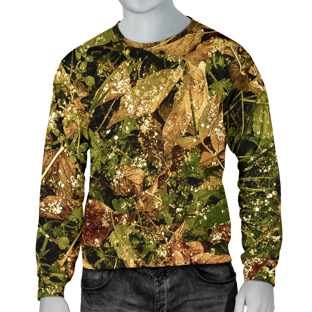 Camo Realistic Tree Forest Texture Print Men Long Sleeve Sweatshirt