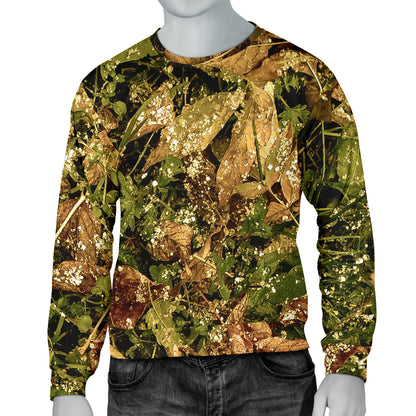 Camo Realistic Tree Forest Texture Print Men Long Sleeve Sweatshirt