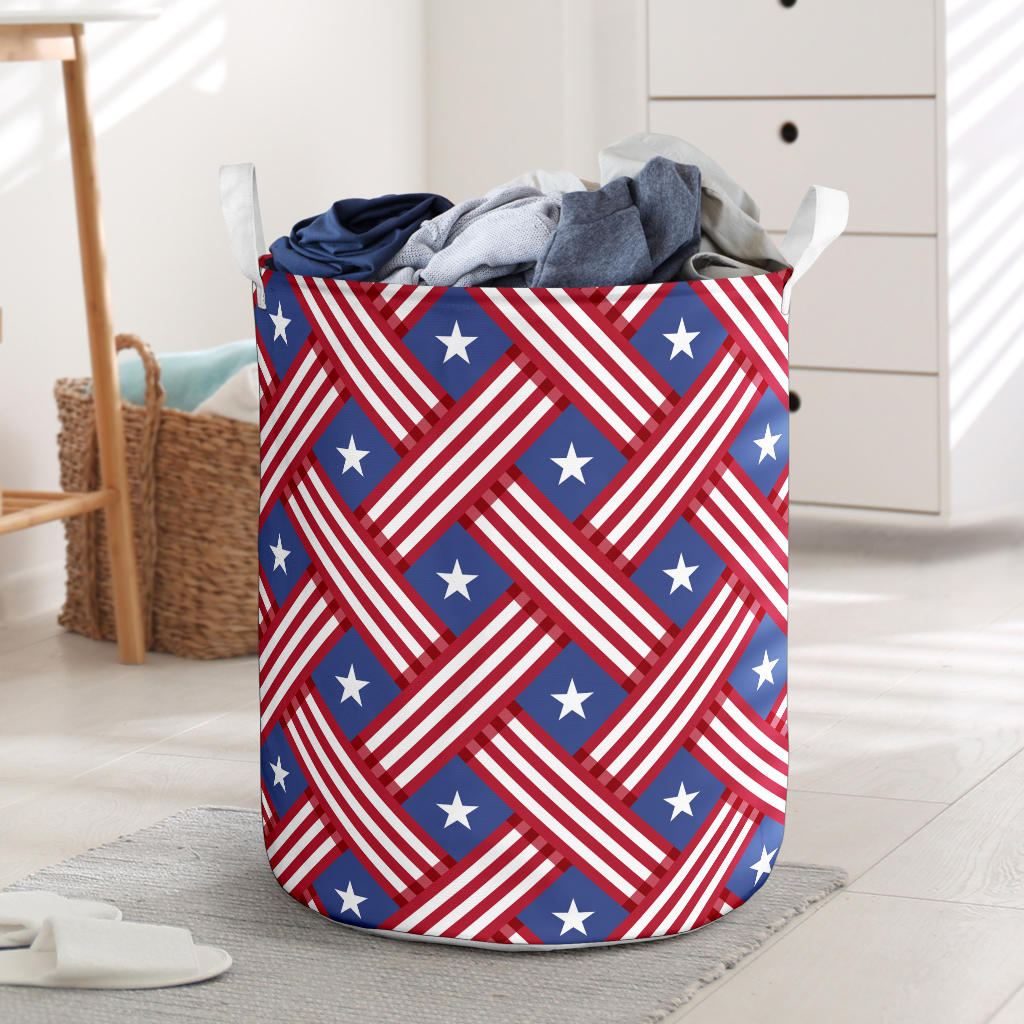 American flag Pattern Laundry Basket
