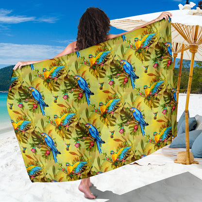 Parrot Pattern Print Design A02 Sarong Pareo Wrap
