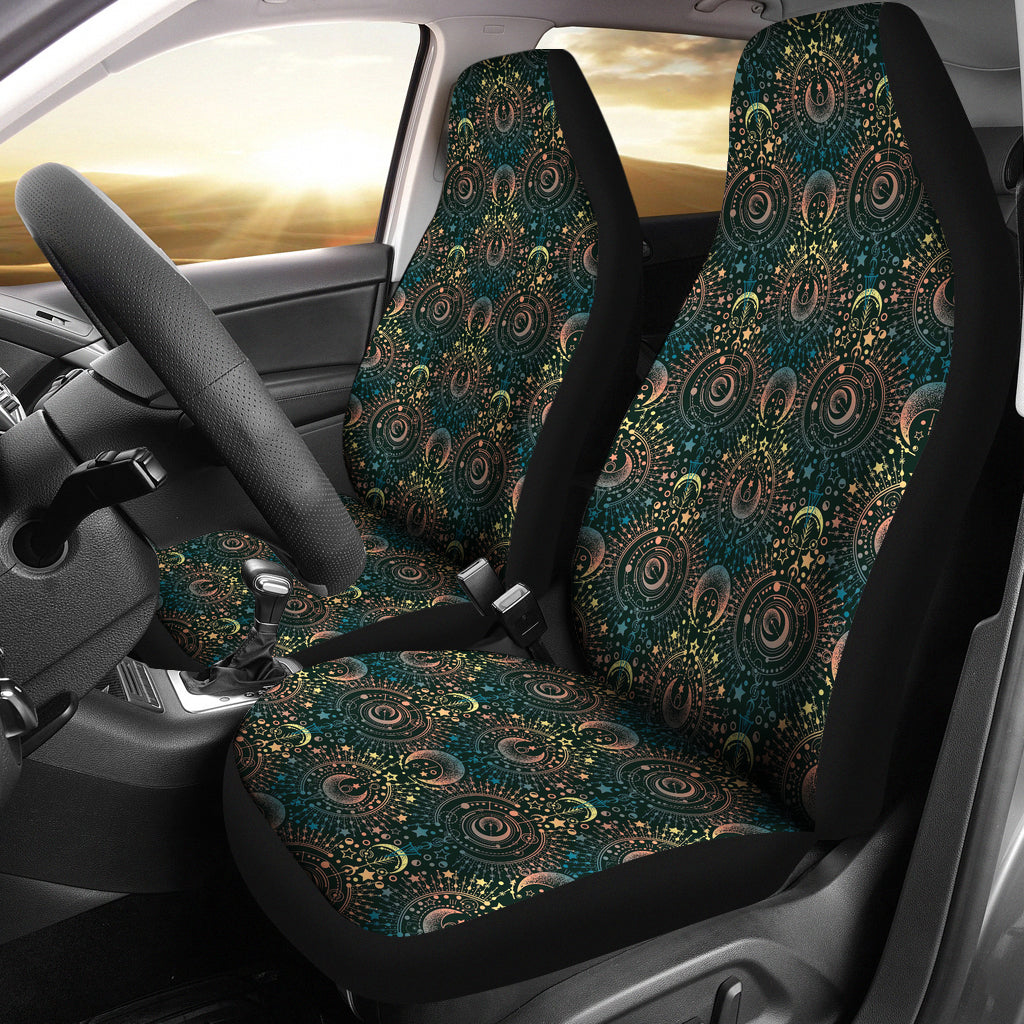 Sun Moon Print Design LKS307 Car Seat Covers