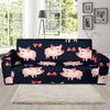 Pig Cute Pattern Print Design 02 Sofa Slipcover