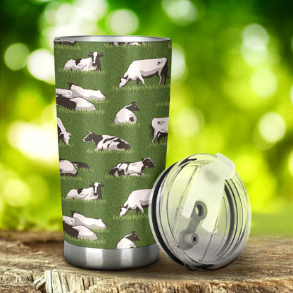 Cow on Grass Print Pattern Tumbler