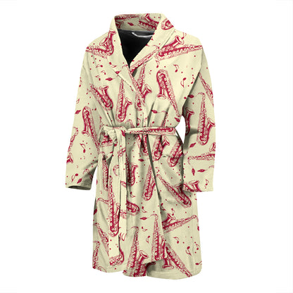 Saxophone Print Design LKS402 Men Bathrobe