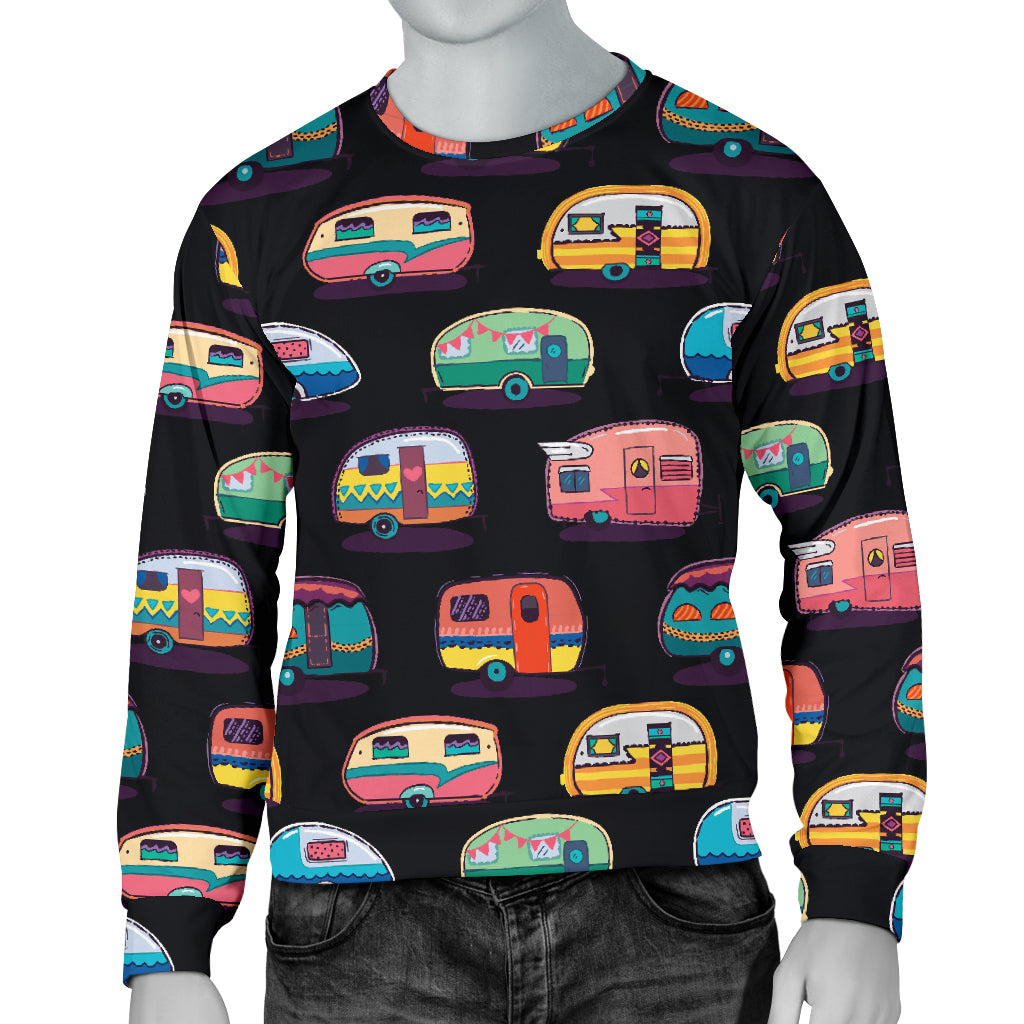 Camper Camping Pattern Men Long Sleeve Sweatshirt