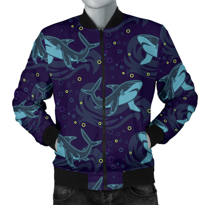 Shark Themed Print Men Bomber Jacket