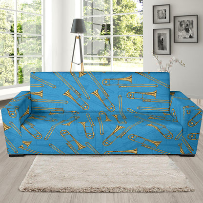 Trombone Pattern Print Design 01 Sofa Slipcover