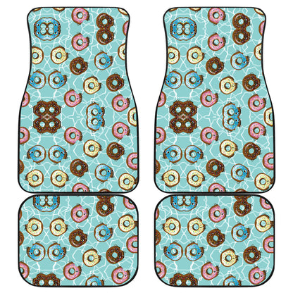 Emoji Donut Print Pattern Car Floor Mats Front Back