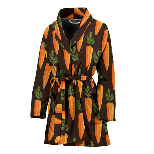 Carrot Pattern Print Design 06 Women Bathrobe