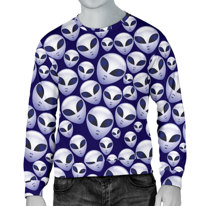 Alien Head Extraterrestrial Men Long Sleeve Sweatshirt