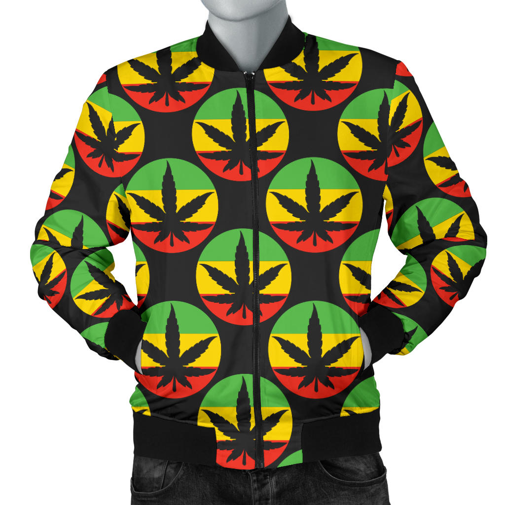 Rasta Reggae Color Design Men Bomber Jacket
