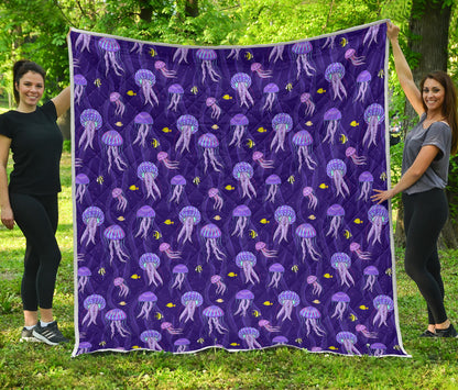 Jellyfish Style Print Quilt Bedspread