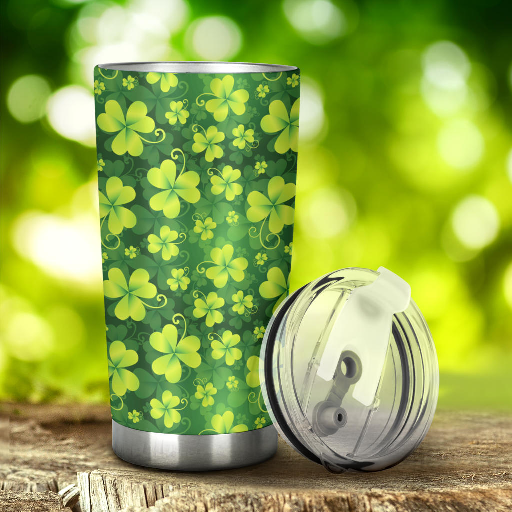 Shamrock Clover Print Tumbler
