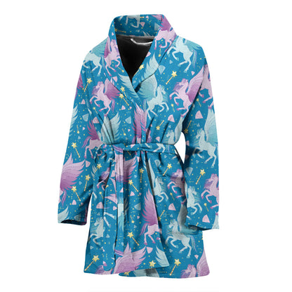 Pegasus Pattern Print Design 04 Women Bathrobe