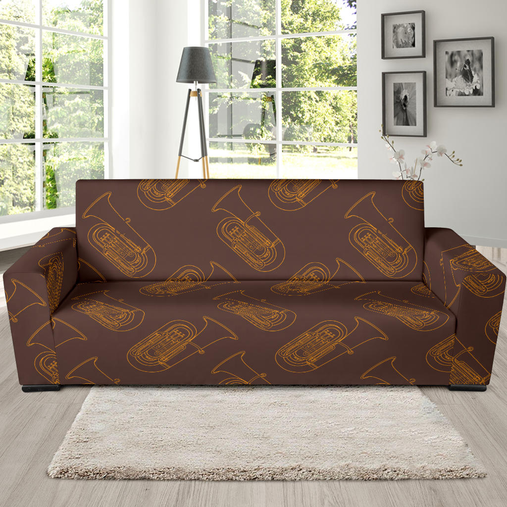Tuba Pattern Print Design 02 Sofa Slipcover