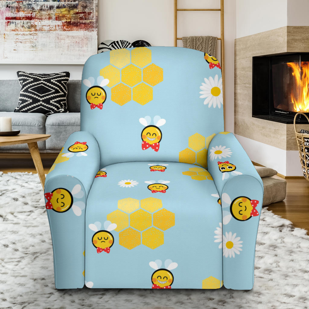 Bee Cute Print Design LKS304 Recliner Slipcover with Pocket