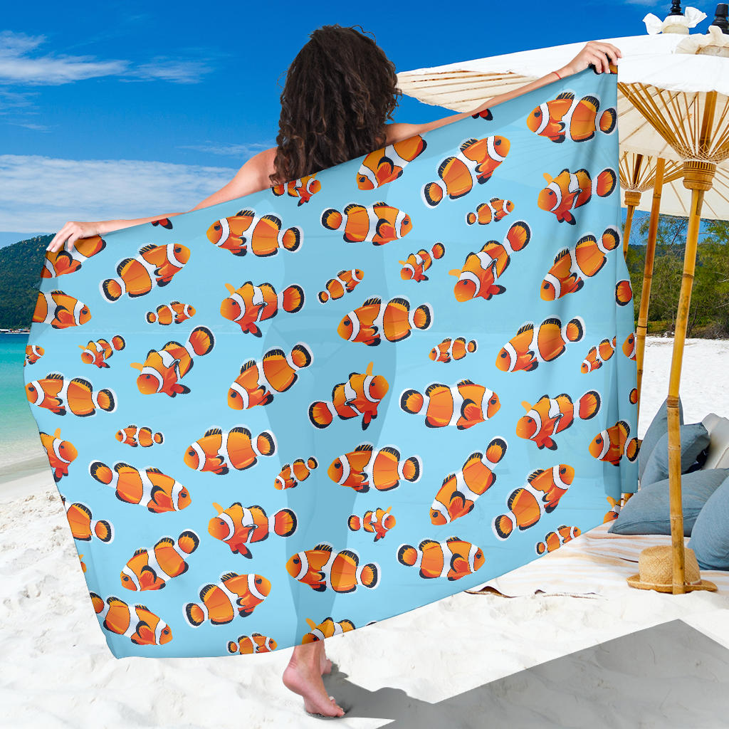 Clownfish Pattern Print Design 01 Sarong Pareo Wrap