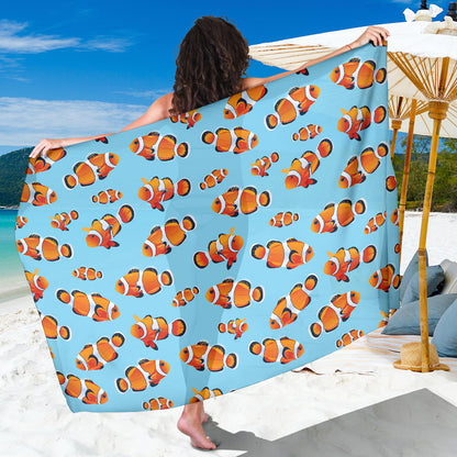 Clownfish Pattern Print Design 01 Sarong Pareo Wrap