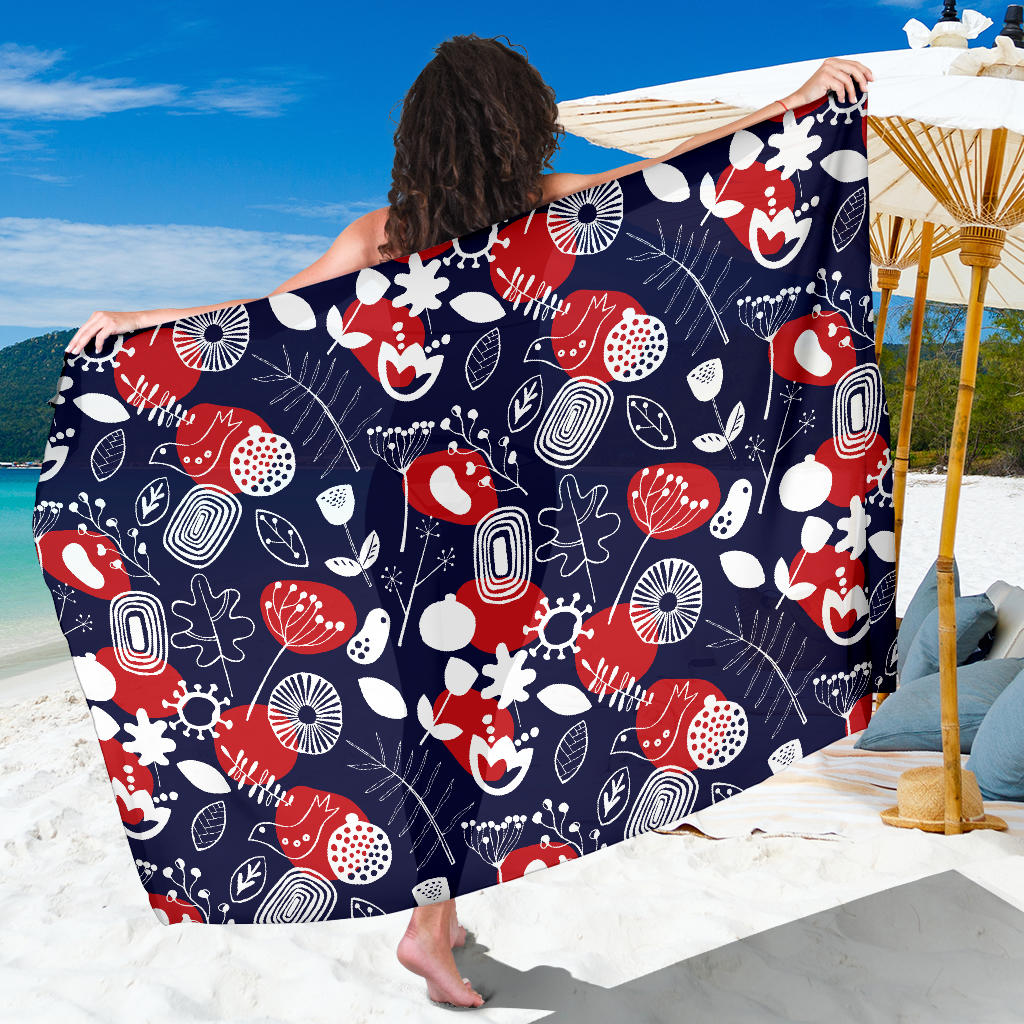 Nordic Pattern Print Design A02 Sarong Pareo Wrap