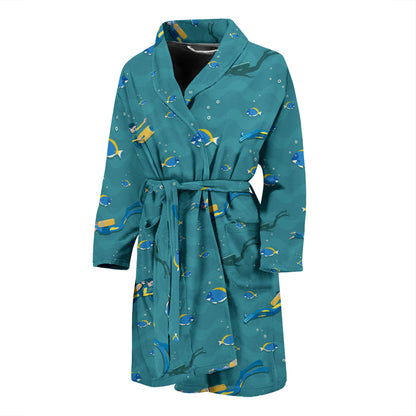 Scuba Driving Pattern Print Design LKS306 Men Bathrobe
