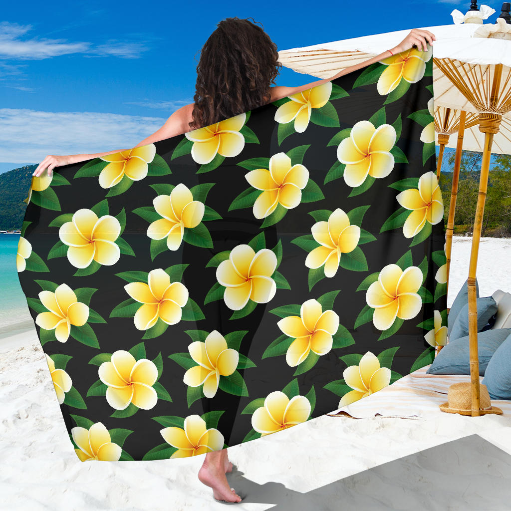 Plumeria Pattern Print Design A03 Sarong Pareo Wrap