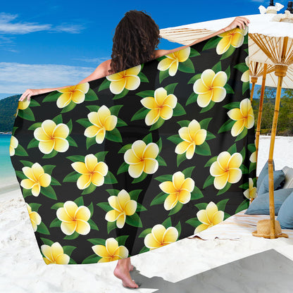 Plumeria Pattern Print Design A03 Sarong Pareo Wrap