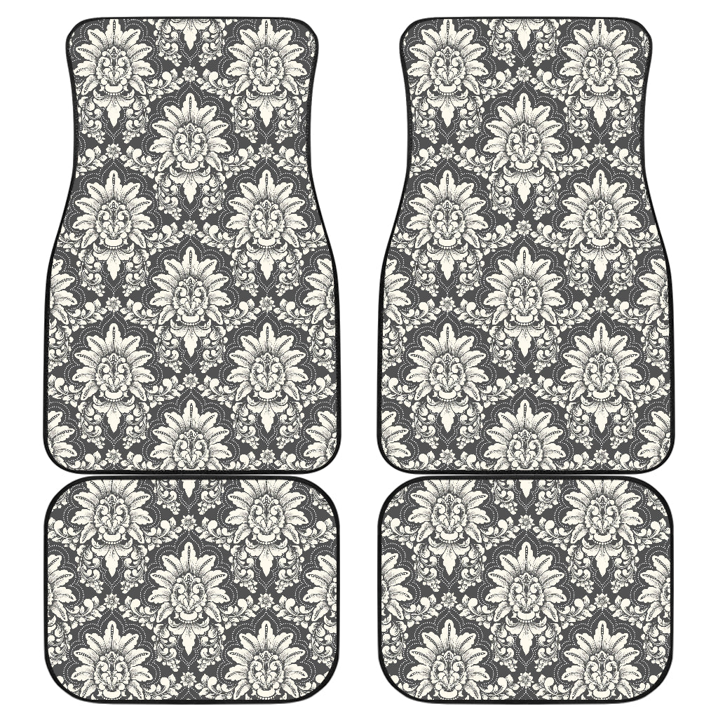 Damask Elegant Print Pattern Car Floor Mats Front Back