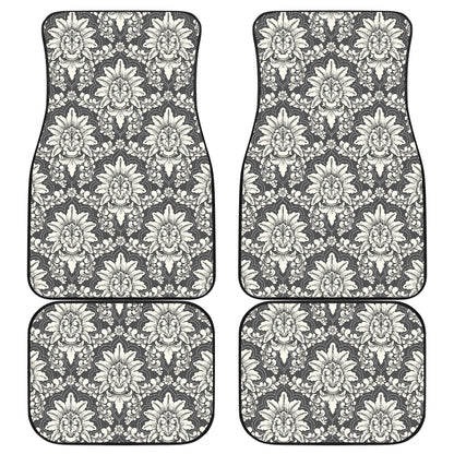Damask Elegant Print Pattern Car Floor Mats Front Back