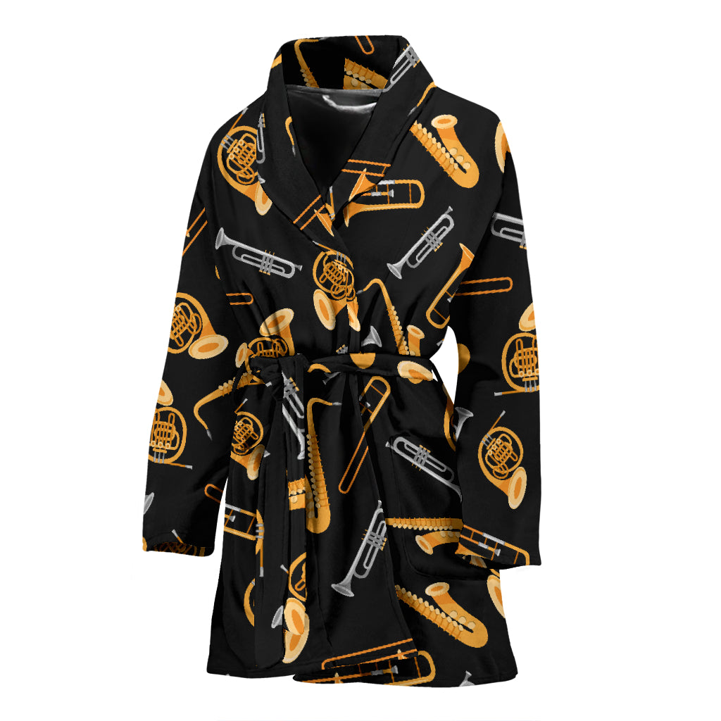 Saxophone Print Design LKS403 Women Bathrobe