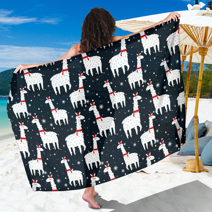 Alpaca Pattern Print Design 04 Sarong Pareo Wrap