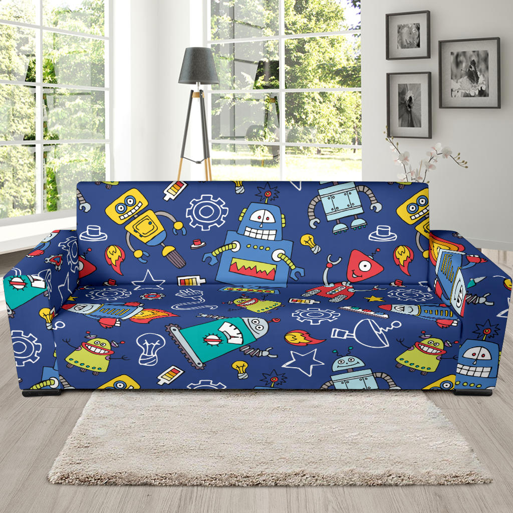 Robot Pattern Print Design A03 Sofa Slipcover