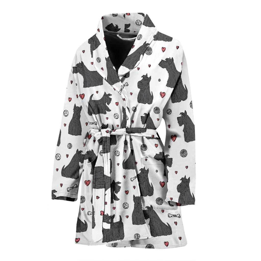 Scottish Terriers Print Design LKS3015 Women Bathrobe
