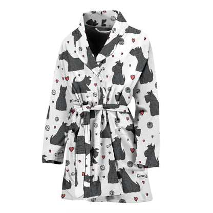 Scottish Terriers Print Design LKS3015 Women Bathrobe