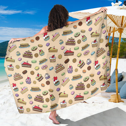 Cake Pattern Print Design 03 Sarong Pareo Wrap
