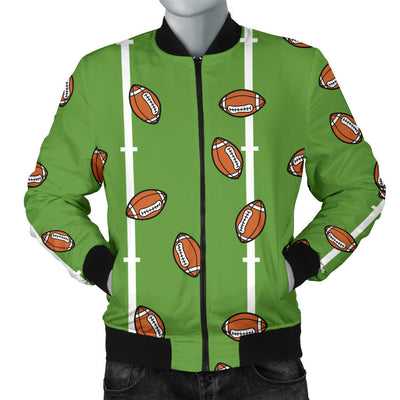 American Football on Field Themed Print Men Bomber Jacket