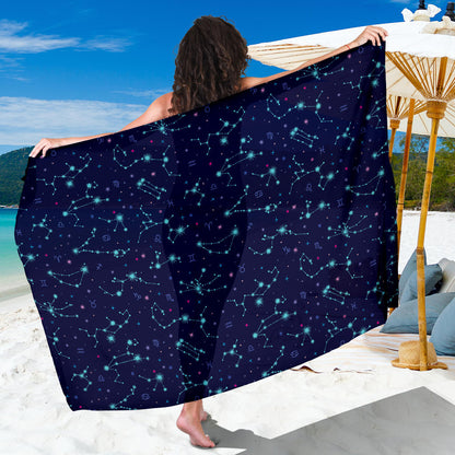 Constellation Pattern Print Design 01 Sarong Pareo Wrap
